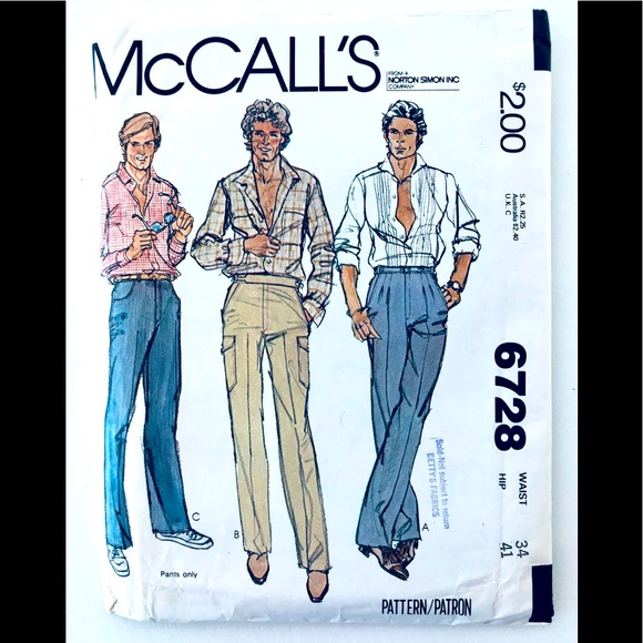 TG 70s Sewing pattern for men’s shirt size 40 chest medium - Picture 7 of 15